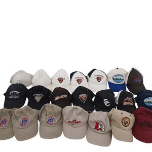 Lot of 22 Vintage Logo Baseball Caps Trucker Hats Mixed Brands Sports Promo